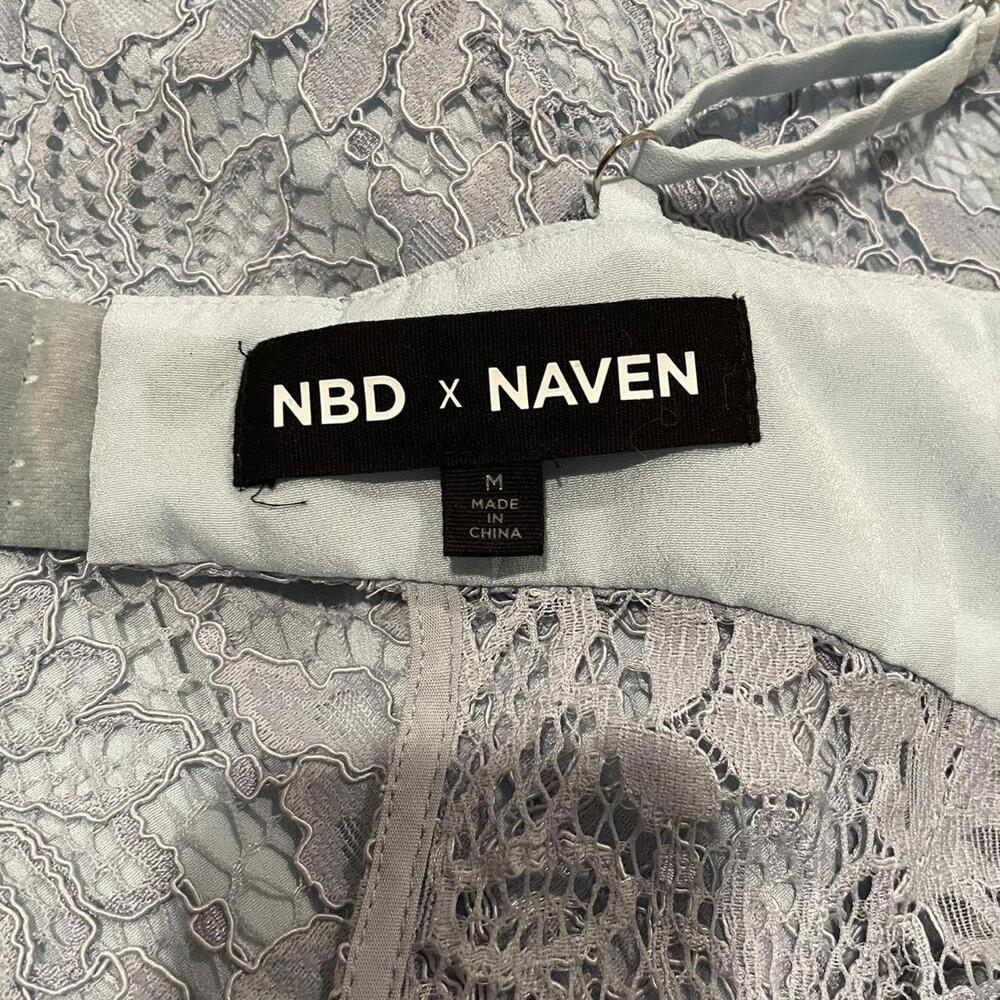 NBD x Naven Lilia Lace Mini Dress in Ice Blue. Size M. originally $208 - Picture 7 of 8